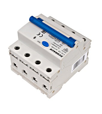 Intrerupator diferential RCBO, 3P+N, 30mA, 6kA, curba C, tip A, 32A, Amparo, Schrack