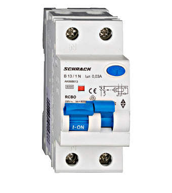 Siguranta diferentiala RCBO, B13, 13A 1P+N, 6kA, 30mA, tip A, AMPARO, Schrack