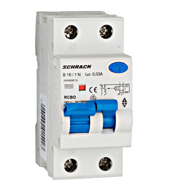 Siguranta diferentiala RCBO, B16, 16A 1P+N, 6kA, 30mA, tip A, AMPARO, Schrack
