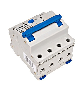 Intrerupator diferential RCBO, 3P+N, 30mA, 6kA, curba B, tip A, 10A, Amparo, Schrack