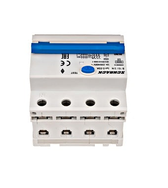 Intrerupator diferential RCBO, 3P+N, 30mA, 6kA, curba B, tip A, 10A, Amparo, Schrack