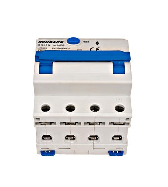 Intrerupator diferential RCBO, 3P+N, 30mA, 6kA, curba B, tip A, 16A, Amparo, Schrack