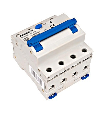 Intrerupator diferential RCBO, 3P+N, 30mA, 6kA, curba B, tip A, 16A, Amparo, Schrack