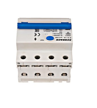 Intrerupator diferential RCBO, 3P+N, 30mA, 6kA, curba B, tip A, 16A, Amparo, Schrack