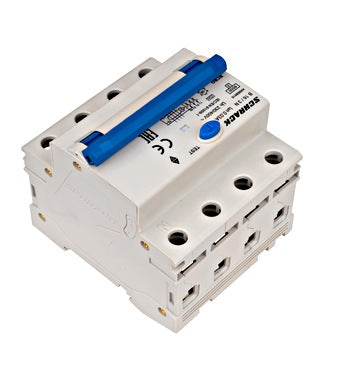 Intrerupator diferential RCBO, 3P+N, 30mA, 6kA, curba B, tip A, 16A, Amparo, Schrack