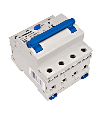 Intrerupator diferential RCBO, 3P+N, 30mA, 6kA, curba B, tip A, 25A, Amparo, Schrack