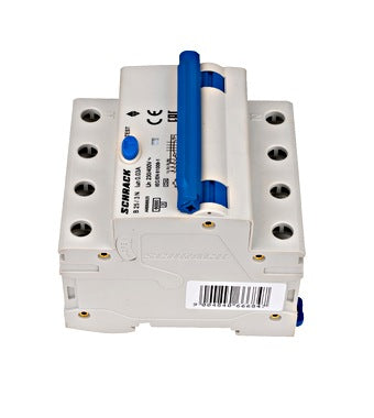 Intrerupator diferential RCBO, 3P+N, 30mA, 6kA, curba B, tip A, 25A, Amparo, Schrack
