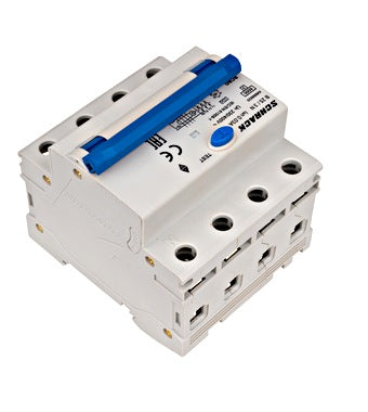 Intrerupator diferential RCBO, 3P+N, 30mA, 6kA, curba B, tip A, 25A, Amparo, Schrack