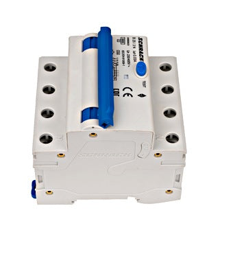 Intrerupator diferential RCBO, 3P+N, 30mA, 6kA, curba B, tip A, 25A, Amparo, Schrack
