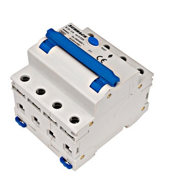 Intrerupator diferential RCBO, 3P+N, 30mA, 6kA, curba B, tip A, 25A, Amparo, Schrack