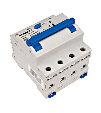 Intrerupator diferential RCBO, 3P+N, 30mA, 6kA, curba B, tip A, 32A, Amparo, Schrack