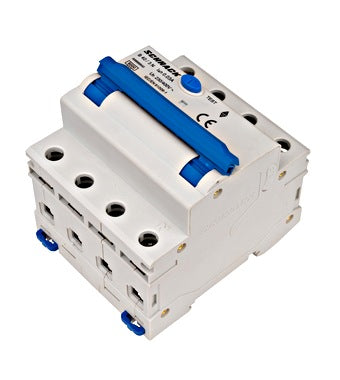 Intrerupator diferential RCBO, 3P+N, 30mA, 6kA, curba B, tip A, 40A, Amparo, Schrack