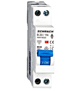 Siguranta automata 1P+N, 1 Modul, 20A, Curba B, 4.5kA