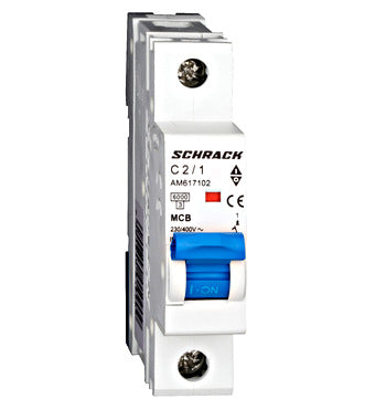 Siguranta automata (disjunctor) , 1P , C2,2A, 6kA, curba C, Amparo, Schrack