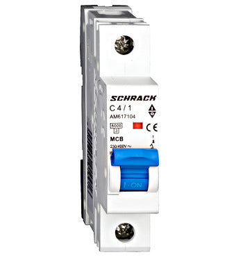 Siguranta automata (disjunctor) , 1P , C4,4A, 6kA, curba C, Amparo, Schrack