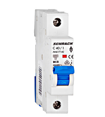 Siguranta automata (disjunctor) , 1P , C40, 40A, 6kA, curba C, Amparo, Schrack
