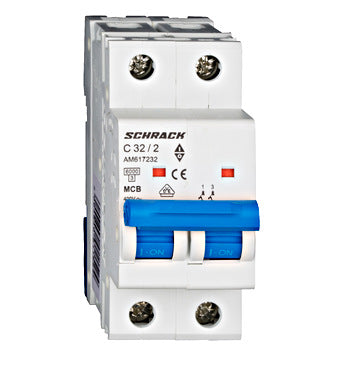 Siguranta automata (disjunctor) , 2P (bipolara) , C32 ,32A, 6kA, Amparo, Schrack