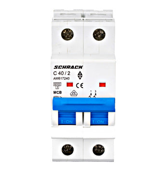 Siguranta automata (disjunctor) , 2P (bipolara) , C40 ,40A, 6kA, Amparo, Schrack