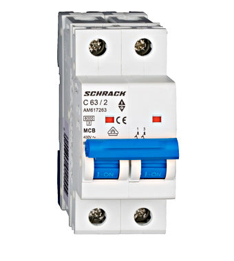 Siguranta automata (disjunctor) , 2P (bipolara) , C63 ,63A, 6kA, Amparo, Schrack