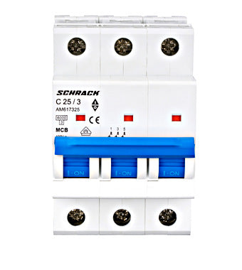 Siguranta automata (disjunctor) , 3P (tripolara) , C25 ,25A, 6kA, Amparo, Schrack