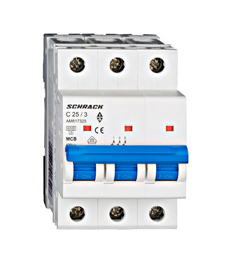Siguranta automata (disjunctor) , 3P (tripolara) , C25 ,25A, 6kA, Amparo, Schrack