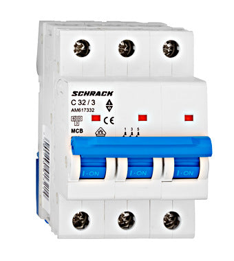 Siguranta automata (disjunctor) , 3P (tripolara) , C32 ,32A, 6kA, Amparo, Schrack