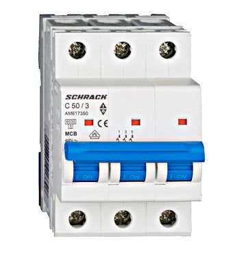 Siguranta automata (disjunctor) , 3P (tripolara) , C50 ,50A, 6kA, Amparo, Schrack