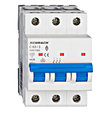 Siguranta automata (disjunctor) , 3P (tripolara) , C63 ,63A, 6kA, Amparo, Schrack