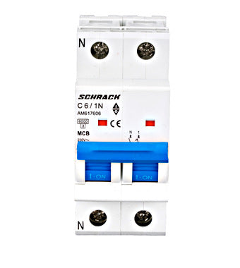 Siguranta automata (disjunctor) , 1P+N , C6 ,6A, 6kA, Amparo, Schrack