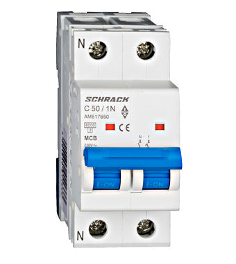 Siguranta automata (disjunctor) , 1P+N , C50 ,50A, 6kA, Amparo, Schrack