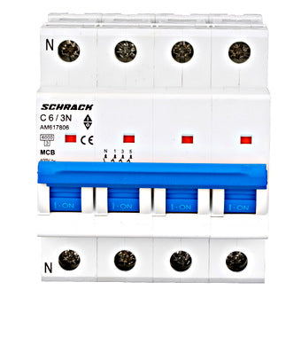 Siguranta automata (disjunctor) , 3P+N , C6 ,6A, 6kA, Amparo, Schrack