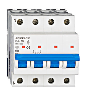 Siguranta automata (disjunctor) , 3P+N , C6 ,6A, 6kA, Amparo, Schrack