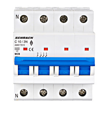 Siguranta automata (disjunctor) , 3P+N , C10 ,10A, 6kA, Amparo, Schrack