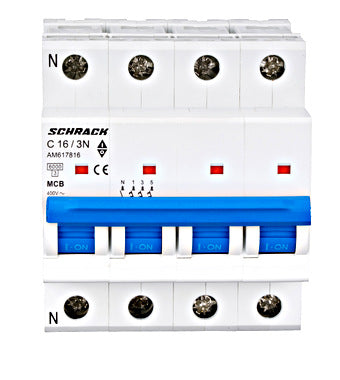 Siguranta automata (disjunctor) , 3P+N , C16 ,16A, 6kA, curba C, Amparo, Schrack