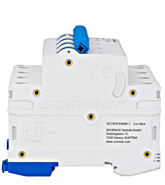 Siguranta automata (disjunctor) , 3P+N , C16 ,16A, 6kA, curba C, Amparo, Schrack