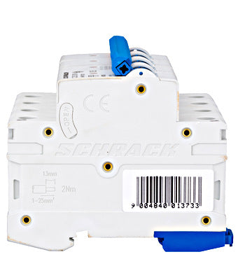 Siguranta automata (disjunctor) , 3P+N , C25 ,25A, 6kA, curba C, Amparo, Schrack