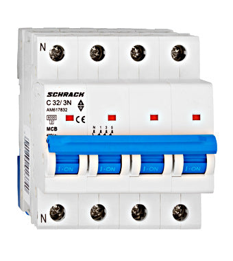 Siguranta automata (disjunctor) , 3P+N , C32 ,32A, 6kA, Amparo, Schrack