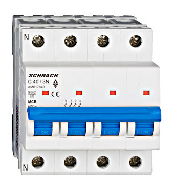 Siguranta automata (disjunctor) , 3P+N , C40 ,40A, 6kA, Amparo, Schrack