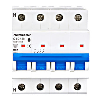 Siguranta automata (disjunctor) , 3P+N , C50 ,50A, 6kA, Amparo, Schrack