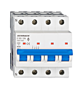 Siguranta automata (disjunctor) , 3P+N , C50 ,50A, 6kA, Amparo, Schrack