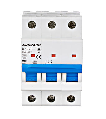 Siguranta automata (disjunctor) , 3 poli, B13,13A, 6kA, curba B, Amparo, Schrack