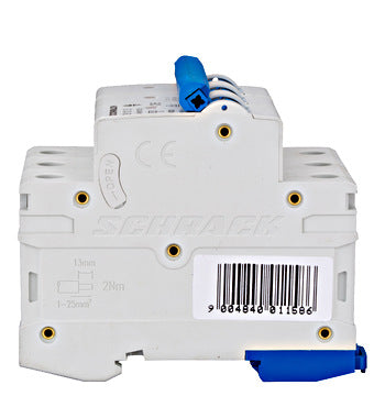 Siguranta automata (disjunctor) , 3 poli, B13,13A, 6kA, curba B, Amparo, Schrack