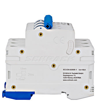 Siguranta automata (disjunctor) , 3 poli, B25, 25A, 6kA, curba B, Amparo, Schrack, AM618325