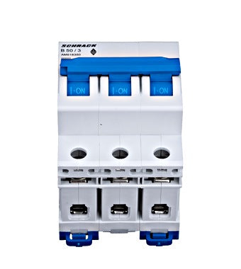 Siguranta automata (disjunctor) , 3 poli, B50, 50A, 6kA, curba B, Amparo, Schrack