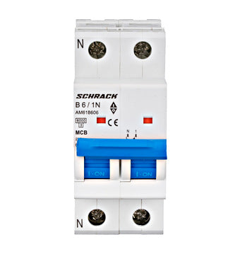 Siguranta automata (disjunctor) , 1P+N , B6,6A, 6kA, curba B, Amparo, Schrack