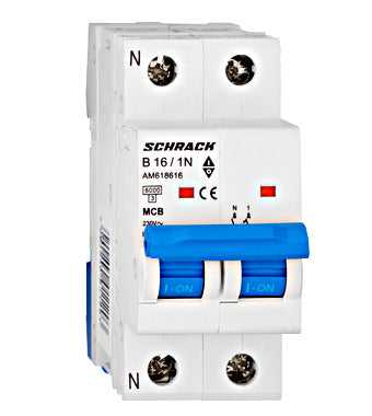 Siguranta automata (disjunctor) , 1P+N , B16, 16A, 6kA, curba B, Amparo, Schrack