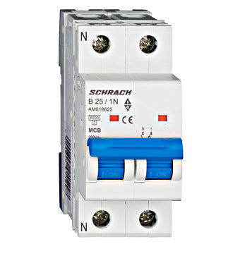 Siguranta automata (disjunctor) , 1P+N , B25,25A, 6kA, curba B, Amparo, Schrack