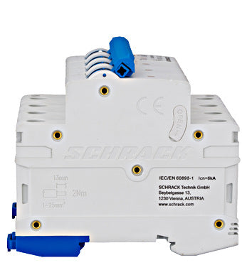 Siguranta automata (disjunctor) , 3P+N , B10, 10A, 6kA, curba B, Amparo, Schrack