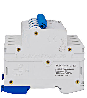 Siguranta automata (disjunctor) , 3P+N , B25, 25A, 6kA, curba B, Amparo, Schrack