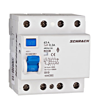 Siguranta automata cu protectie diferentiala trifazica ,63A,300mA,rccb, tip A, 10kA, Schrack